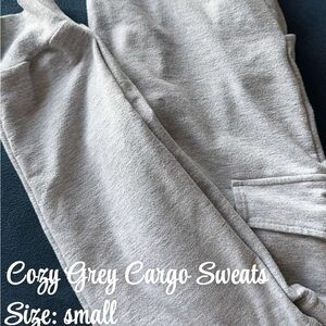 Cozy Grey Cargo Sweatpants